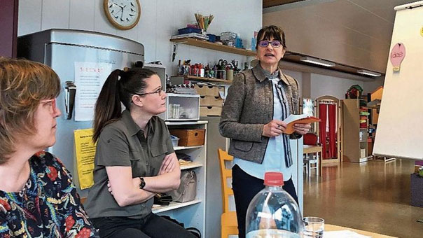 Zu Besuch beim Familienzentrum Solemio: die Vorstandsmitglieder Helen Sutter, Anita Binotto, Carolina Volpe